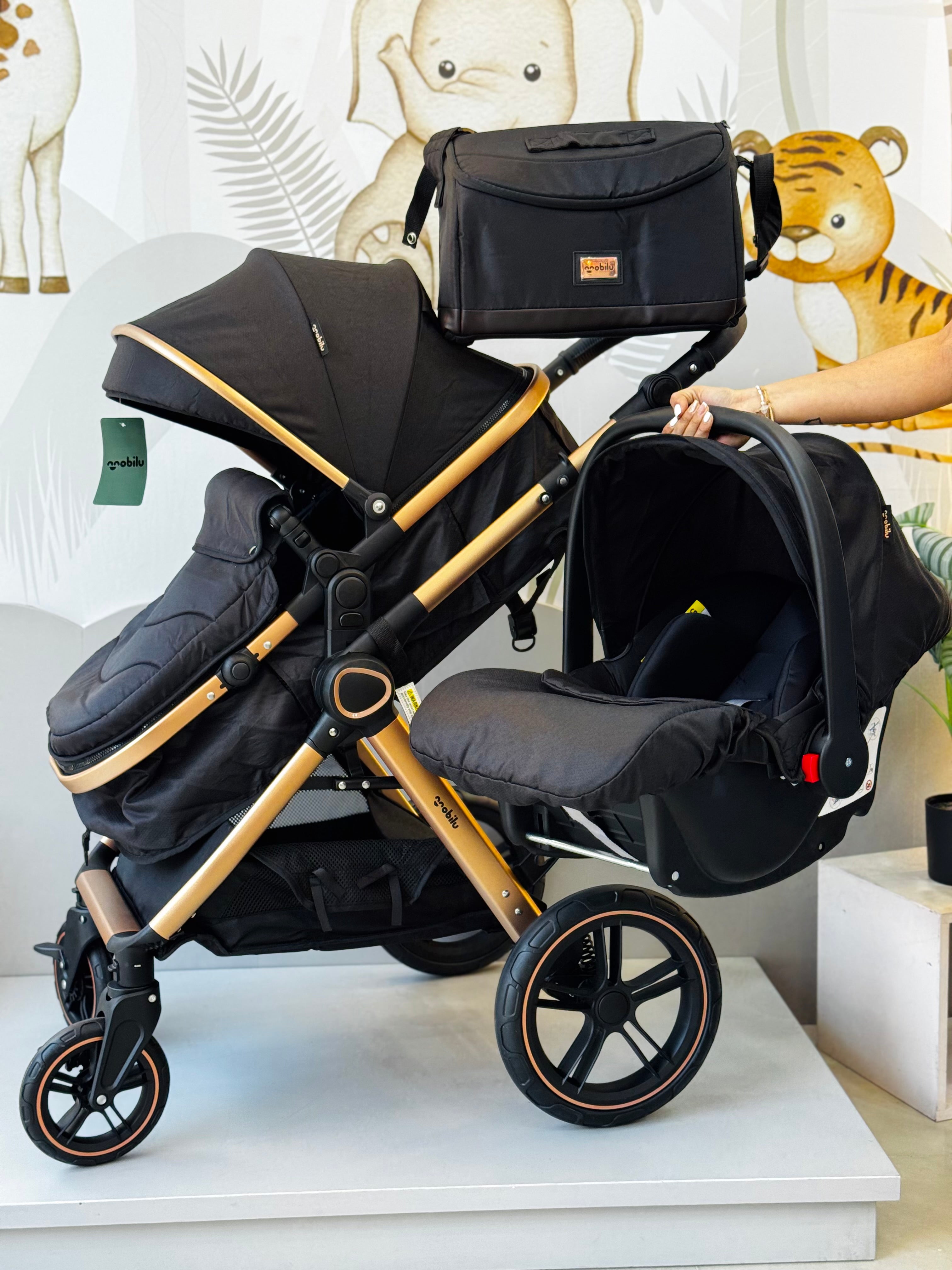 COCHE MOISES CON PORTA BEBE Y PAÑALERA