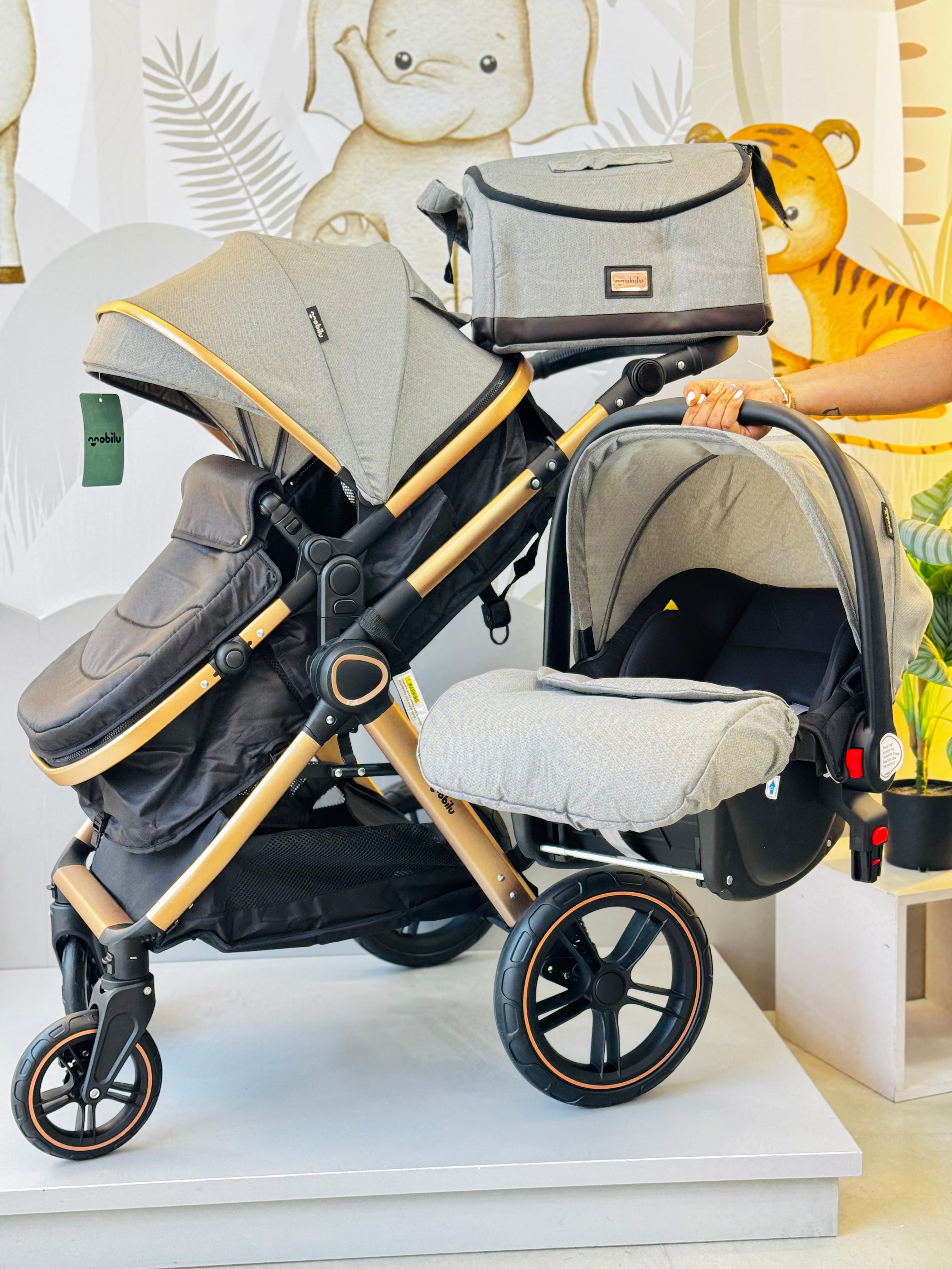 COCHE MOISES CON PORTA BEBE Y PAÑALERA